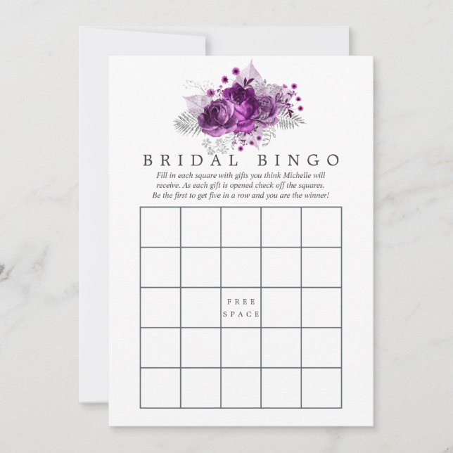 Waterverf Floral Bridal Bingo (Voorkant)