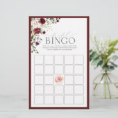 Waterverf Floral Bridal Bingo Game (Staand voorkant)