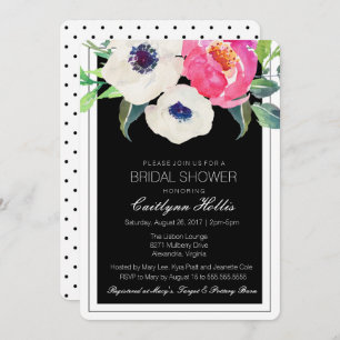 Waterverf Floral Bridal Shower Kaart