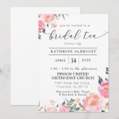 Waterverf Floral Bridal Tea Kaart (Voorkant / Achterkant)