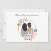 Waterverf Floral Bridesmaid-conceptkaart (Voorkant)