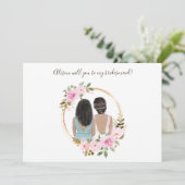 Waterverf Floral Bridesmaid-conceptkaart (Staand voorkant)