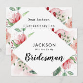 Waterverf Floral Bridesman Voorstel Kaart (Voorkant / Achterkant)