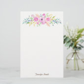 Waterverf Floral Briefpapier (Staand voorkant)