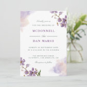 Waterverf Floral bruiloft Kaart (Staand voorkant)