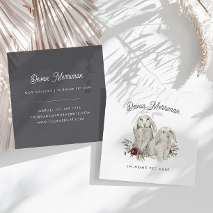 Waterverf Floral Bunnies   Pet Care Vierkante Visitekaartje