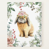 Waterverf Floral Bunny Rabbit Persoonlijke naam Planner (Achterkant)