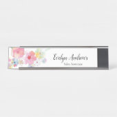 Waterverf Floral Bureau Naambordje (Voorkant)