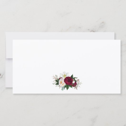 Waterverf Floral Burgundy Gold Gift Certificate (Achterkant)