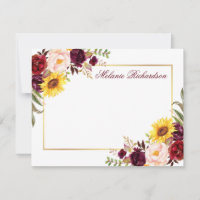 Waterverf Floral Burgundy Gold Lijst op persoonlij