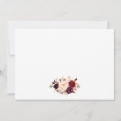 Waterverf Floral Burgundy Gold redt datum B Save The Date (Achterkant)