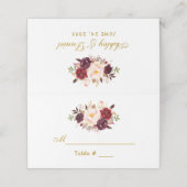 Waterverf Floral Burgundy Gold Wedding (Buitenkant ongevouwen)
