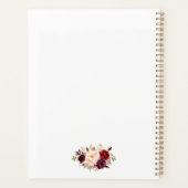Waterverf Floral Burgundy Gold Wedding Planner (Achterkant)