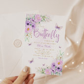 Waterverf Floral Butterfly Girl Baby shower Kaart