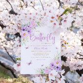 Waterverf Floral Butterfly Girl Baby shower Kaart