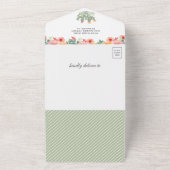 Waterverf Floral Cactus Llama Baby shower All In One Uitnodiging (Buitenkant)