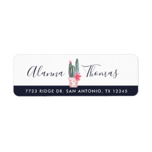 Waterverf Floral Cactus Plant Etiket