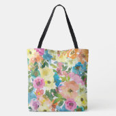 Waterverf  Floral Canvas tas (Achterkant)