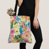 Waterverf  Floral Canvas tas (Dichtbij)