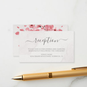Waterverf Floral Cherry Blossom Wedding Reception Informatiekaartje