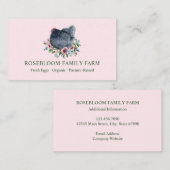 Waterverf Floral Chicken Hen Boerderij Eieren Roze Visitekaartje (Voorkant / Achterkant)