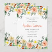 Waterverf Floral Child Dedication Invitation Kaart (Voorkant / Achterkant)