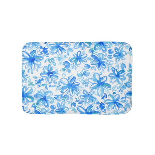 Waterverf Floral Chintz Schattige Pattern Badmat (Voorkant)