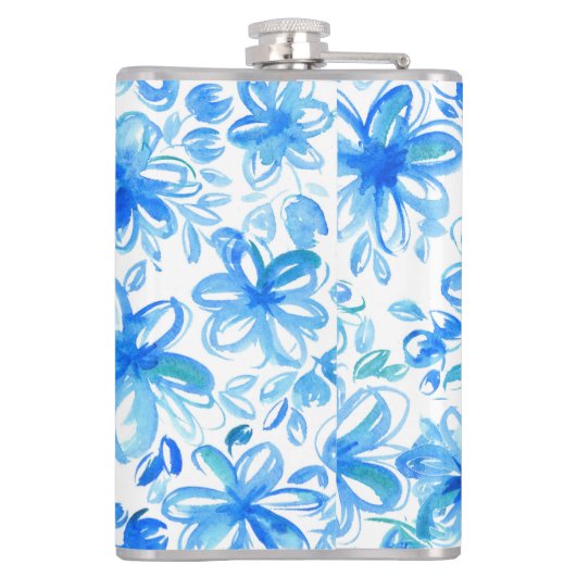 Waterverf Floral Chintz Schattige Pattern Heupfles (Achterkant)