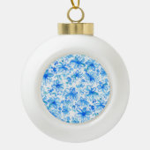 Waterverf Floral Chintz Schattige Pattern Keramische Bal Ornament (Voorkant)