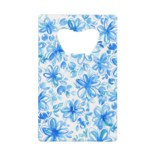 Waterverf Floral Chintz Schattige Pattern Kredietkaart Flessenopener