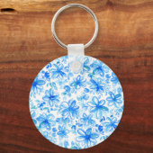 Waterverf Floral Chintz Schattige Pattern Sleutelhanger (Achterkant)