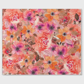 Waterverf Floral Collage Cadeaupapier (Vlak)