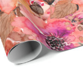 Waterverf Floral Collage Cadeaupapier (Rol Hoek)