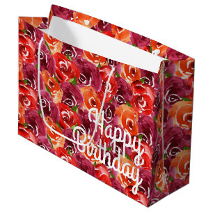 Waterverf Floral Collage Happy Birthday Groot Cadeauzakje