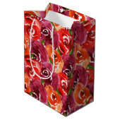 Waterverf Floral Collage Happy Birthday Medium Cadeauzakje (Achterkant Gekanteld)