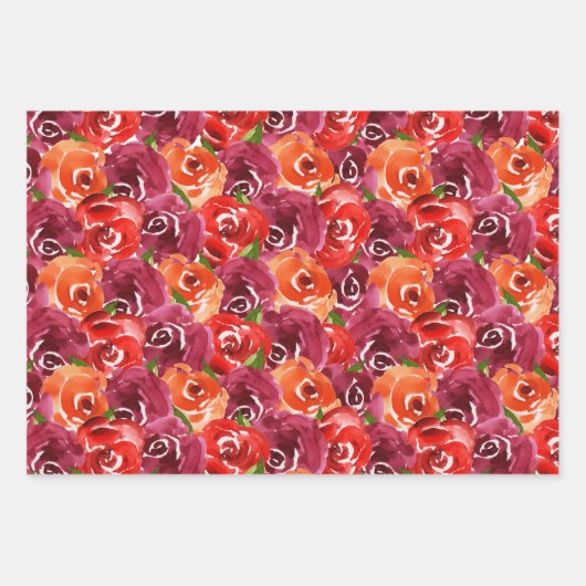 Waterverf Floral Collage Inpakpapier Vel (Voorkant)