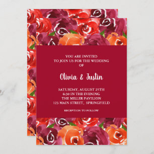 Waterverf Floral Collage Wedding Invitations