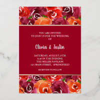Waterverf Floral Collage Wedding Invitations