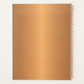 Waterverf Floral Copper Monogram Red Navy Planner (Achterkant)