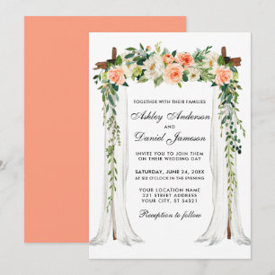 Waterverf Floral Coral Kaart