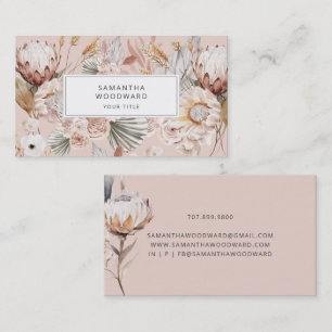 Waterverf Floral Cream Terracotta Visitekaartje