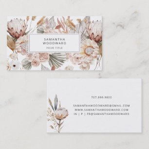 Waterverf Floral Cream Terracotta Visitekaartje