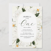 Waterverf Floral Daisies 1e verjaardag Kaart (Voorkant)