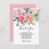 waterverf floral, dank u wel! bedankkaart (Voorkant / Achterkant)