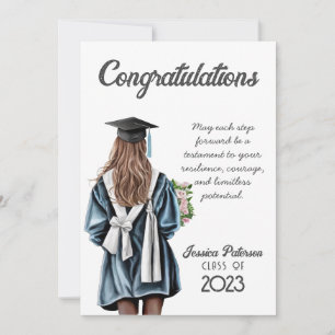 Waterverf Floral Dark Skin Meisje Gefeliciteerd