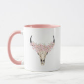 Waterverf Floral Deer Skull Mok (Links)