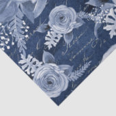 Waterverf Floral Delft Blue Ephemera-ontkoppeling Tissuepapier (Detail)