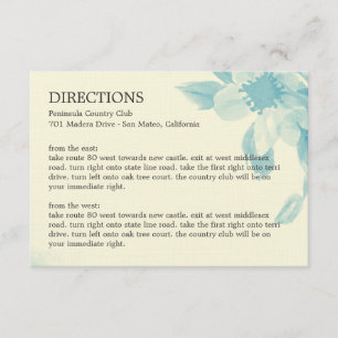 Waterverf Floral Directions Card Informatiekaartje