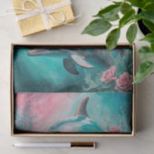 Waterverf Floral Dolphin Decoupage Papier (Geschenk)