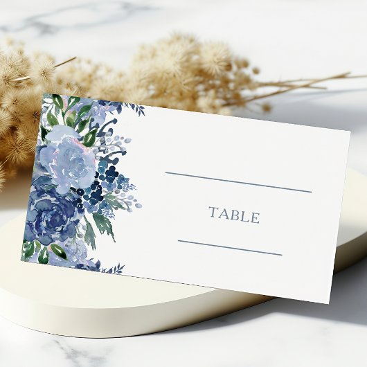 Waterverf Floral Dusty Blue Trouwtafel